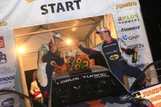 Eurol R5 Rally Challenge GTC Rally 2018 Hermen Kobus en Erik de Wild vieren de overwinning