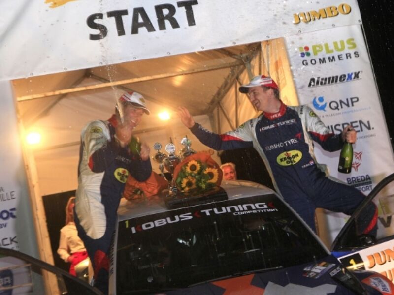 Eurol R5 Rally Challenge GTC Rally 2018 Hermen Kobus en Erik de Wild vieren de overwinning