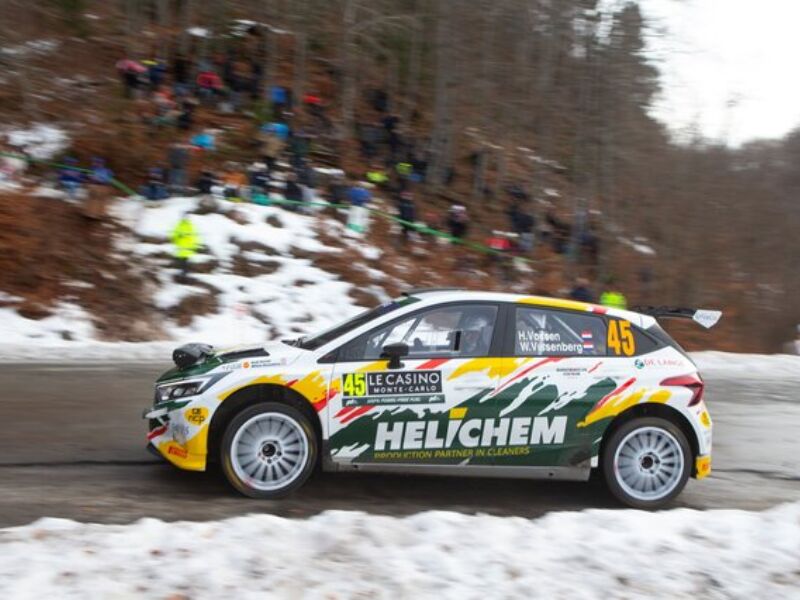 HELICHEM RALLY TEAM Henk Vossen en Willem Vissenberg in actie met de Hyundai i20 Raly tijdens de Rallye Monte Carlo 2024 240128